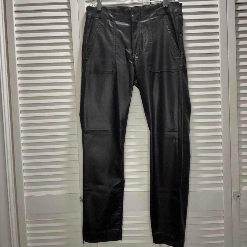 Reese Coated Ankle Straight Leg - Black - Sz 8